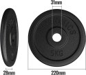 PHYSIONICS Zestaw obciążeń 2 x 5 kg, żeliwo, 31 mm Physionics