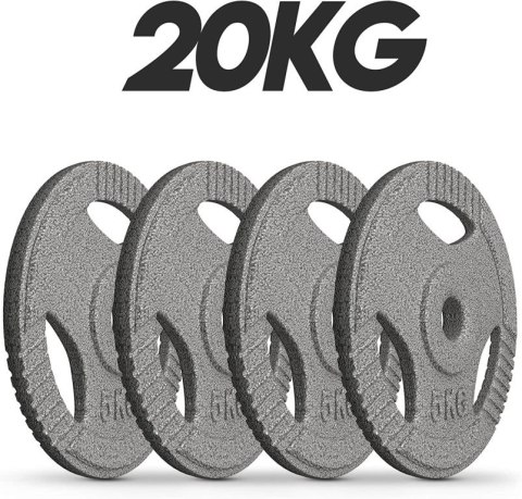PHYSIONICS Zestaw obciążeń 4 x 5 kg, żeliwo, 31 mm Physionics PHYSIONICS Zestaw obciążeń 4 x 5 kg, żeliwo, 31 mm Physionics