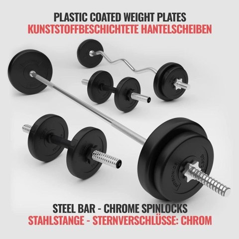 PHYSIONIC Zestaw hantli do podnoszenia, 27 kg Physionics PHYSIONIC Zestaw hantli do podnoszenia, 27 kg Physionics