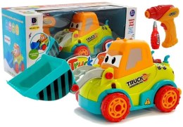 Koparka Spychacz do Rozkręcania DIY Majsterkowicz Wiertarka 24 elementy LEAN Toys