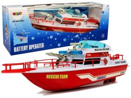 Łódź Ratownicza Jacht Statek Na Baterie 4 Kierunki Czerwona LEAN Toys