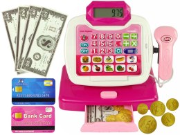 Kasa Sklepowa Kalkulator Wózek Różowa Produkty Spożywcze LEAN Toys