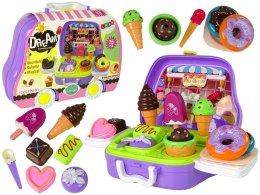 Zestaw Słodkości Lodziarnia Lody Pączki Walizka Autko LEAN Toys
