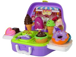 Zestaw Słodkości Lodziarnia Lody Pączki Walizka Autko LEAN Toys