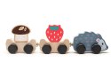 Drewniana Zabawka Mądry Jeżyk Wagoniki Truskawka Grzybek 15467 LEAN Toys