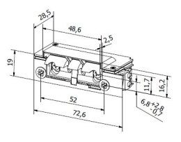 Elektrozaczep HARTTE XS12R-C seria XS 12V rewersyjny z wyślizgiem BIRA