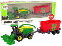 Kombajn z Przyczepą Maszyna Rolnicza Zielony Czerwony LEAN Toys