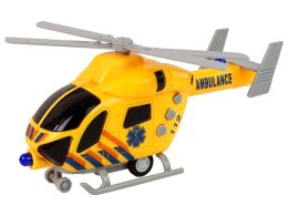 Helikopter Ratunkowy Ambulans Żółty Dźwięk Światła Śmigła LEAN Toys