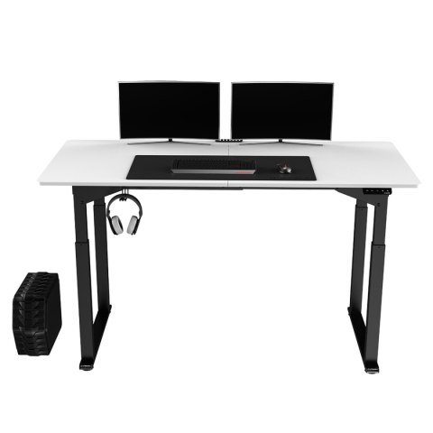 Biurko, elektycznie regulowany, Blat biały, 160x75 cm, 74-116 cm, z podkładką pod mysz XXL, ULTRADESK Biurko, elektycznie regulowany, Blat biały, 160x75 cm, 74-116 cm, z podkładką pod mysz XXL, ULTRADESK