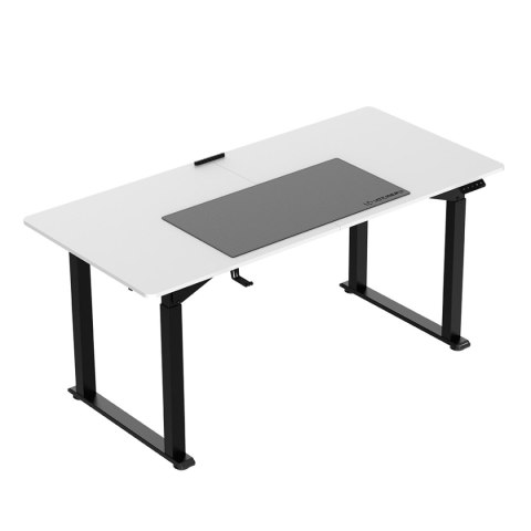 Biurko, elektycznie regulowany, Blat biały, 160x75 cm, 74-116 cm, z podkładką pod mysz XXL, ULTRADESK Biurko, elektycznie regulowany, Blat biały, 160x75 cm, 74-116 cm, z podkładką pod mysz XXL, ULTRADESK