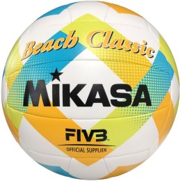 Piłka siatkowa plażowa Mikasa Beach Classic biało-żółto-niebieska BV543C-VXA-LG