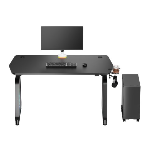 ULTRADESK Biurko dla gracza BOOSTER, 136x70,5 cm, 75 cm, podświetlenie RGB, uchwyt na słuchawki i napój ULTRADESK Biurko dla gracza BOOSTER, 136x70,5 cm, 75 cm, podświetlenie RGB, uchwyt na słuchawki i napój