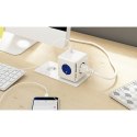 Listwa zasilająca 250V, CEE7 (widelec) - POWERCUBE, 0.1m, ORIGINAL USB, niebieska, POWERCUBE, 4 gniazdka + 2 porty USB