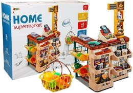 Zestaw Supermarket Koszyk Sklepowy Waga Czytnik Kart Skaner LEAN Toys