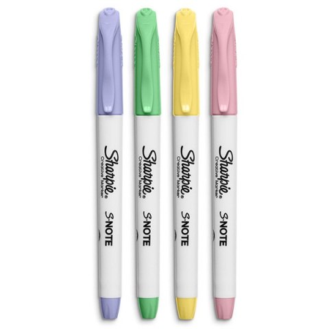 Sharpie, zakreślacz S-Note, mix kolorów, 4szt, kreatywne Sharpie, zakreślacz S-Note, mix kolorów, 4szt, kreatywne