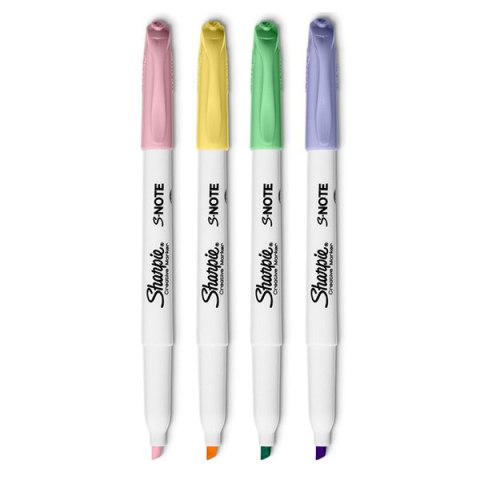 Sharpie, zakreślacz S-Note, mix kolorów, 4szt, kreatywne Sharpie, zakreślacz S-Note, mix kolorów, 4szt, kreatywne