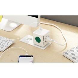 Listwa zasilająca 250V, CEE7 (widelec) - POWERCUBE, 0.1m, ORIGINAL USB, zielona, POWERCUBE