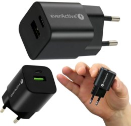 ŁADOWARKA SIECIOWA everActive GaN SC-390QB 30W 1xUSB-C 1xUSB-A PD PPS EVERACTIVE