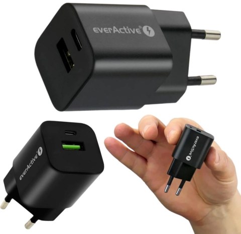 ŁADOWARKA SIECIOWA everActive GaN SC-390QB 30W 1xUSB-C 1xUSB-A PD PPS EVERACTIVE ŁADOWARKA SIECIOWA everActive GaN SC-390QB 30W 1xUSB-C 1xUSB-A PD PPS EVERACTIVE
