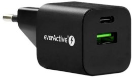 ŁADOWARKA SIECIOWA everActive GaN SC-390QB 30W 1xUSB-C 1xUSB-A PD PPS EVERACTIVE