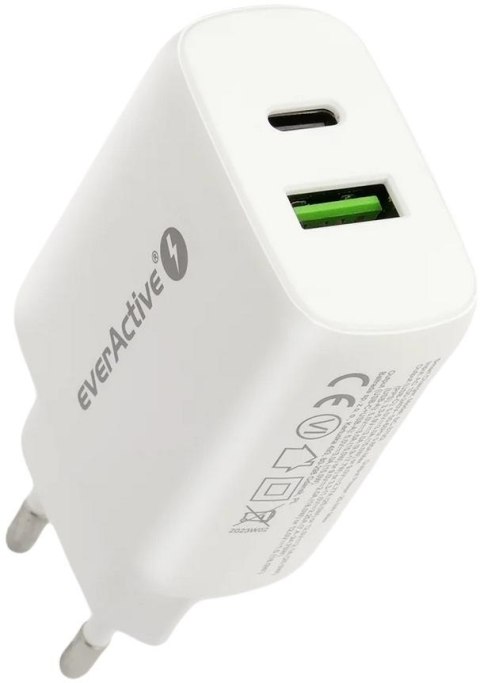 ŁADOWARKA SIECIOWA everActive SC-370Q 25W 1xUSB-C 1xUSB-A PD PPS EVERACTIVE ŁADOWARKA SIECIOWA everActive SC-370Q 25W 1xUSB-C 1xUSB-A PD PPS EVERACTIVE
