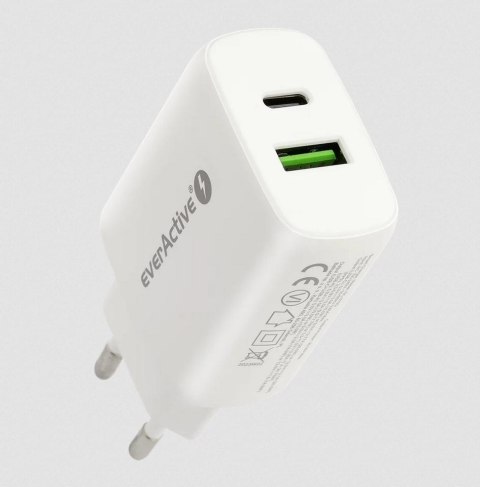 ŁADOWARKA SIECIOWA everActive SC-370Q 25W 1xUSB-C 1xUSB-A PD PPS EVERACTIVE ŁADOWARKA SIECIOWA everActive SC-370Q 25W 1xUSB-C 1xUSB-A PD PPS EVERACTIVE