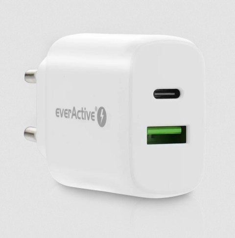 ŁADOWARKA SIECIOWA everActive SC-370Q 25W 1xUSB-C 1xUSB-A PD PPS EVERACTIVE ŁADOWARKA SIECIOWA everActive SC-370Q 25W 1xUSB-C 1xUSB-A PD PPS EVERACTIVE