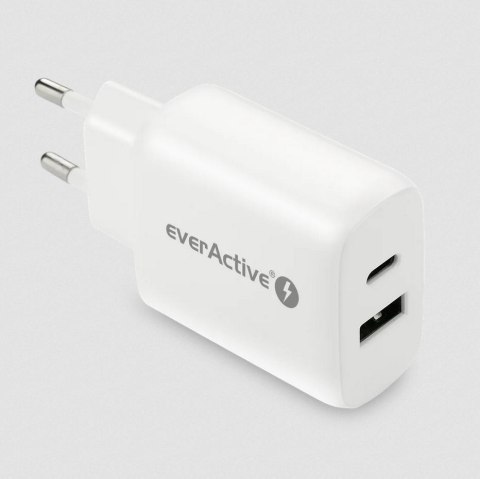 ŁADOWARKA SIECIOWA everActive SC-370Q 25W 1xUSB-C 1xUSB-A PD PPS EVERACTIVE ŁADOWARKA SIECIOWA everActive SC-370Q 25W 1xUSB-C 1xUSB-A PD PPS EVERACTIVE