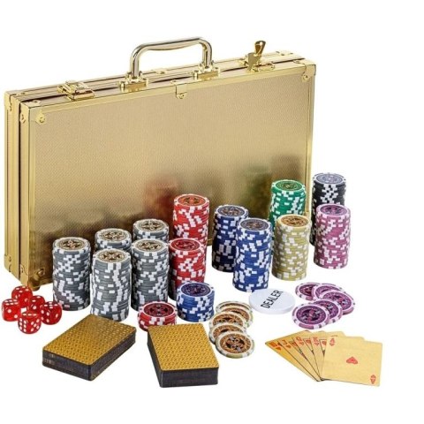 GamesPlanet Poker Set Gold Edition, 300 żetonów 1 - 1000 GamesPlanet® GamesPlanet Poker Set Gold Edition, 300 żetonów 1 - 1000 GamesPlanet®