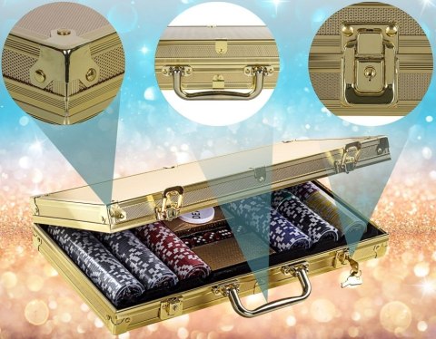 GamesPlanet Poker Set Gold Edition, 300 żetonów 1 - 1000 GamesPlanet® GamesPlanet Poker Set Gold Edition, 300 żetonów 1 - 1000 GamesPlanet®