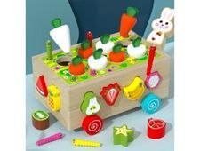 Drewniany Sorter Pole Marchewek Owoce Dla Dzieci LEAN Toys