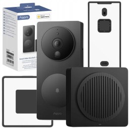 Aqara Smart Video Doorbell G4 Czarny | Wideodomofon | Dzwonek do drzwi, Kamera monitoring, Apple Homekit AQARA