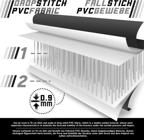 Physionics Airtrack Nadmuchiwana mata, 4 m, czarna Physionics Physionics Airtrack Nadmuchiwana mata, 4 m, czarna Physionics