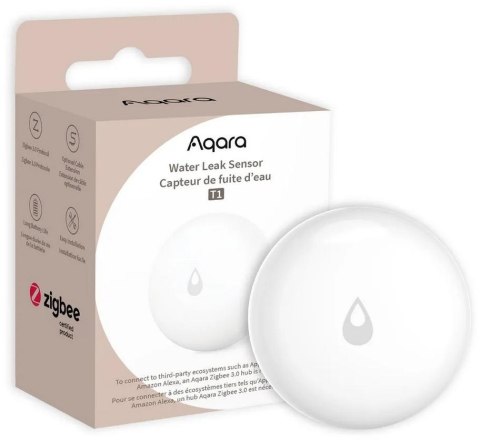 Aqara Water Leak Sensor T1 | Czujnik zalania wodą | Biały AQARA Aqara Water Leak Sensor T1 | Czujnik zalania wodą | Biały AQARA