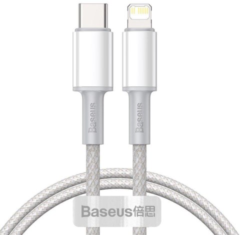 KABEL USB-C -> Lightning / iPhone Baseus Cafule CATLGD-02 1m 20W PD Quick Charging BIAŁY W OPLOCIE BASEUS KABEL USB-C -> Lightning / iPhone Baseus Cafule CATLGD-02 1m 20W PD Quick Charging BIAŁY W OPLOCIE BASEUS