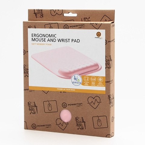 Podkładka pod mysz i nadgarstek, Powerton Ergoline Pastel Edition, ergonomiczna, różowa, piana, 20.5x24.5 cm, Powerton Podkładka pod mysz i nadgarstek, Powerton Ergoline Pastel Edition, ergonomiczna, różowa, piana, 20.5x24.5 cm, Powerton