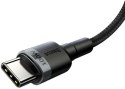 KABEL USB-C -> USB-C Baseus Cafule CATKLF-ALG1 200cm 100W 5A PD 2.0 QC 3.0 CZARNO-SZARY W OPLOCIE BASEUS