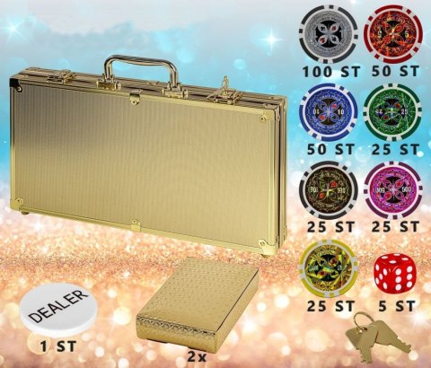 GamesPlanet Poker Set Gold Edition, 300 żetonów 1 - 1000 GamesPlanet® GamesPlanet Poker Set Gold Edition, 300 żetonów 1 - 1000 GamesPlanet®