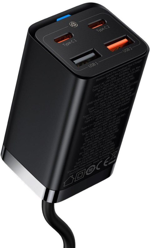 ŁADOWARKA SIECIOWA Baseus GaN 3 Pro Desktop Charger CCGP040101 65W 2x USB-A 2x USB-C PD 3.0 QC 4.0 BASEUS ŁADOWARKA SIECIOWA Baseus GaN 3 Pro Desktop Charger CCGP040101 65W 2x USB-A 2x USB-C PD 3.0 QC 4.0 BASEUS