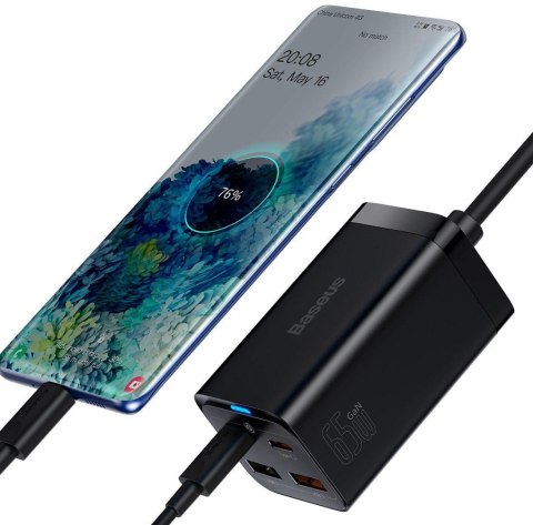 ŁADOWARKA SIECIOWA Baseus GaN 3 Pro Desktop Charger CCGP040101 65W 2x USB-A 2x USB-C PD 3.0 QC 4.0 BASEUS ŁADOWARKA SIECIOWA Baseus GaN 3 Pro Desktop Charger CCGP040101 65W 2x USB-A 2x USB-C PD 3.0 QC 4.0 BASEUS