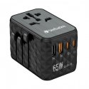 Uniwersalny adapter podróżny World-to-World UTA-05 Verbatim, 2x USB-C PD, QC 4+, 2x USB-A, czarna, 65 W