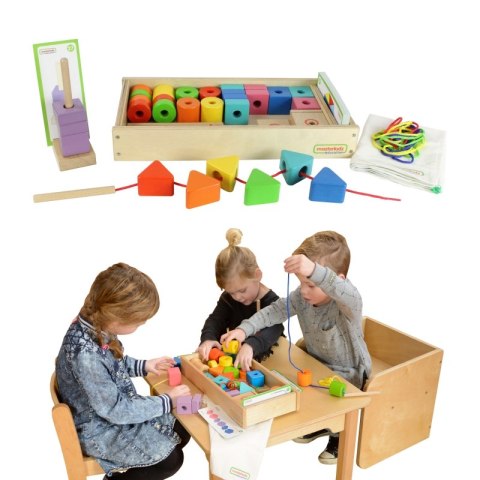MASTERKIDZ Duża Drewniana Nawlekanka Sznurowanka Montessori Masterkidz MASTERKIDZ Duża Drewniana Nawlekanka Sznurowanka Montessori Masterkidz