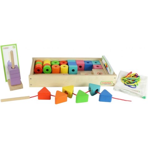 MASTERKIDZ Duża Drewniana Nawlekanka Sznurowanka Montessori Masterkidz MASTERKIDZ Duża Drewniana Nawlekanka Sznurowanka Montessori Masterkidz