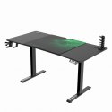 ULTRADESK Biurko dla gracza LEVEL V2 GREEN, 140x68cm, 72-117cm, elektycznie regulowany, z podkładką pod mysz XXL, uchwyt na słuc