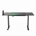 ULTRADESK Biurko dla gracza LEVEL V2 GREEN, 140x68cm, 72-117cm, elektycznie regulowany, z podkładką pod mysz XXL, uchwyt na słuc