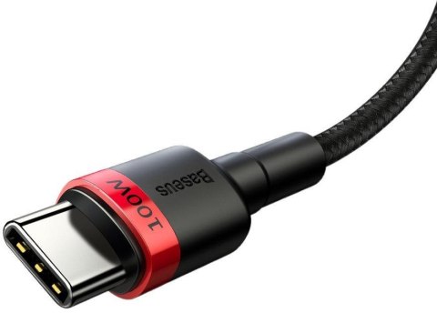 KABEL USB-C -> USB-C Baseus Cafule CATKLF-AL91 200cm 100W 5A PD 2.0 QC 3.0 CZARNY W OPLOCIE BASEUS KABEL USB-C -> USB-C Baseus Cafule CATKLF-AL91 200cm 100W 5A PD 2.0 QC 3.0 CZARNY W OPLOCIE BASEUS
