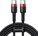 KABEL USB-C -> USB-C Baseus Cafule CATKLF-AL91 200cm 100W 5A PD 2.0 QC 3.0 CZARNY W OPLOCIE BASEUS