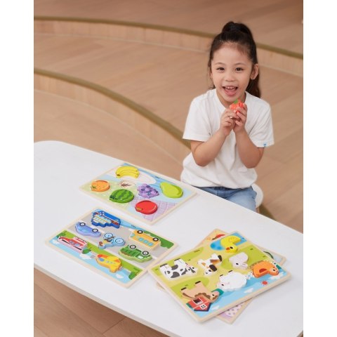 VIGA Drewniane Puzzle Układanka Montessori 2w1 Figurki Warzywa Viga Toys VIGA Drewniane Puzzle Układanka Montessori 2w1 Figurki Warzywa Viga Toys