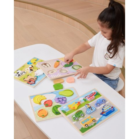 VIGA Drewniane Puzzle Układanka Montessori 2w1 Figurki Warzywa Viga Toys VIGA Drewniane Puzzle Układanka Montessori 2w1 Figurki Warzywa Viga Toys