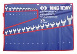 KOMPLET KLUCZY PŁASKO-OCZKOWYCH 26 SZTUK 6-32MM KING TONY